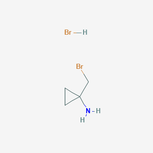 molecular formula C4H9Br2N B2572929 1-(Bromomethyl)cyclopropan-1-amine;hydrobromide CAS No. 2241142-30-1