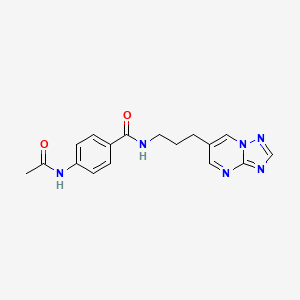 molecular formula C17H18N6O2 B2572931 N-(3-([1,2,4]三唑并[1,5-a]嘧啶-6-基)丙基)-4-乙酰氨基苯甲酰胺 CAS No. 2034615-75-1