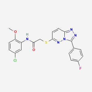 molecular formula C20H15ClFN5O2S B2572945 N-(5-chloro-2-methoxyphenyl)-2-((3-(4-fluorophenyl)-[1,2,4]triazolo[4,3-b]pyridazin-6-yl)thio)acetamide CAS No. 862832-18-6