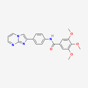 molecular formula C22H20N4O4 B2572947 N-(4-imidazo[1,2-a]pyrimidin-2-ylphenyl)-3,4,5-trimethoxybenzamide CAS No. 862811-25-4