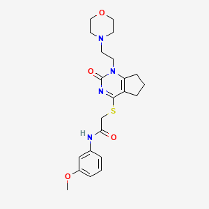N-(3-methoxyphenyl)-2-((1-(2-morpholinoethyl)-2-oxo-2,5,6,7-tetrahydro-1H-cyclopenta[d]pyrimidin-4-yl)thio)acetamide