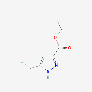 molecular formula C7H9ClN2O2 B2572955 3-(氯甲基)-1H-吡唑-5-羧酸乙酯 CAS No. 73515-41-0