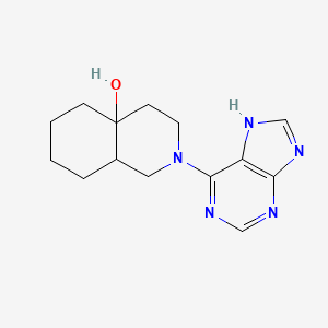 molecular formula C14H19N5O B2572957 2-(7H-purin-6-yl)octahydroisoquinolin-4a(2H)-ol CAS No. 1500463-34-2