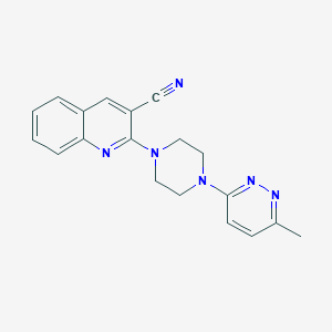 molecular formula C19H18N6 B2572958 2-[4-(6-Methylpyridazin-3-yl)piperazin-1-yl]quinoline-3-carbonitrile CAS No. 2415585-55-4
