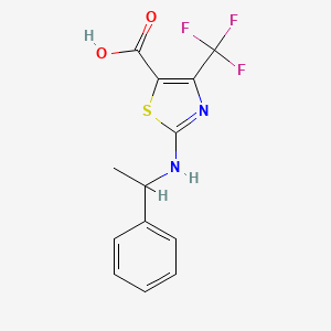 molecular formula C13H11F3N2O2S B2572960 2-[(1-苯乙基)氨基]-4-(三氟甲基)-1,3-噻唑-5-羧酸 CAS No. 886503-01-1