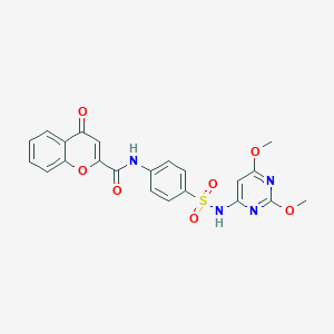 molecular formula C22H18N4O7S B2572970 N-{4-[(2,6-二甲氧嘧啶-4-基)磺酰基]苯基}-4-氧代-4H-苯并色烯-2-甲酰胺 CAS No. 307545-36-4