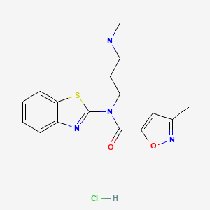 molecular formula C17H21ClN4O2S B2572971 N-(benzo[d]thiazol-2-yl)-N-(3-(dimethylamino)propyl)-3-methylisoxazole-5-carboxamide hydrochloride CAS No. 1190016-47-7