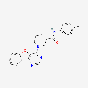 molecular formula C23H22N4O2 B2572973 1-([1]benzofuro[3,2-d]pyrimidin-4-yl)-N-(4-methylphenyl)piperidine-3-carboxamide CAS No. 1112429-12-5