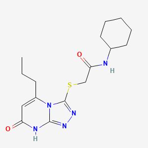 N-cyclohexyl-2-((7-oxo-5-propyl-7,8-dihydro-[1,2,4]triazolo[4,3-a]pyrimidin-3-yl)thio)acetamide