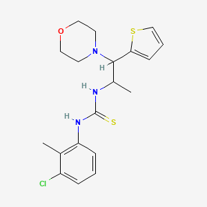 molecular formula C19H24ClN3OS2 B2572977 1-(3-Chloro-2-methylphenyl)-3-(1-morpholino-1-(thiophen-2-yl)propan-2-yl)thiourea CAS No. 863017-54-3