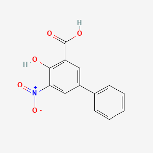 molecular formula C13H9NO5 B2572980 4-羟基-5-硝基联苯-3-羧酸 CAS No. 17504-07-3