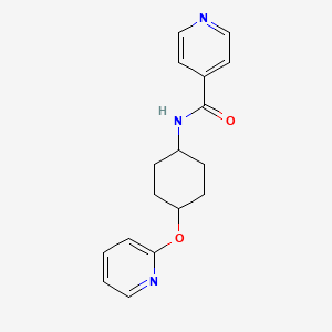 molecular formula C17H19N3O2 B2572982 N-((1r,4r)-4-(吡啶-2-yloxy)环己基)异烟酰胺 CAS No. 2034450-40-1