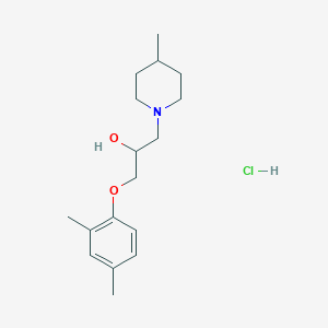 molecular formula C17H28ClNO2 B2572986 1-(2,4-Dimethylphenoxy)-3-(4-methylpiperidin-1-yl)propan-2-ol hydrochloride CAS No. 478614-56-1