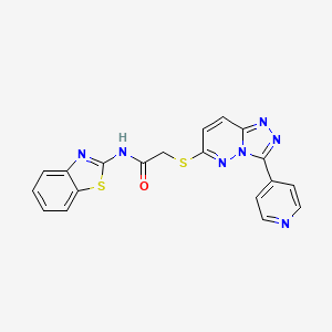 molecular formula C19H13N7OS2 B2572987 N-(苯并[d]噻唑-2-基)-2-((3-(吡啶-4-基)-[1,2,4]三唑并[4,3-b]哒嗪-6-基)硫代)乙酰胺 CAS No. 868970-10-9