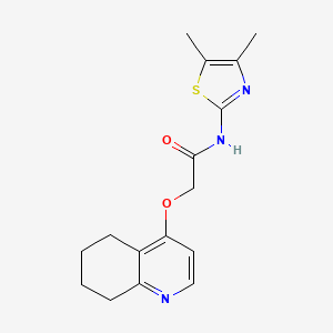 molecular formula C16H19N3O2S B2572990 N-(4,5-二甲基噻唑-2-基)-2-((5,6,7,8-四氢喹啉-4-基)氧基)乙酰胺 CAS No. 1798487-09-8
