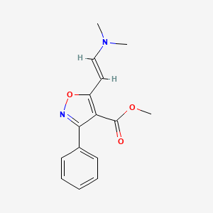 molecular formula C15H16N2O3 B2572995 methyl 5-[(E)-2-(dimethylamino)ethenyl]-3-phenyl-1,2-oxazole-4-carboxylate CAS No. 1610688-77-1