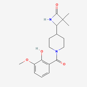 molecular formula C18H24N2O4 B2572996 4-[1-(2-Hydroxy-3-methoxybenzoyl)piperidin-4-yl]-3,3-dimethylazetidin-2-one CAS No. 2223801-87-2