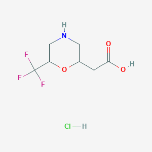 2-[6-(Trifluoromethyl)morpholin-2-yl]acetic acid;hydrochloride