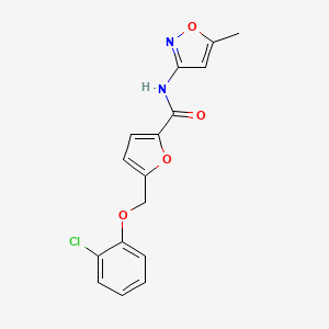 molecular formula C16H13ClN2O4 B2573007 5-[(2-chlorophenoxy)methyl]-N-(5-methyl-1,2-oxazol-3-yl)furan-2-carboxamide CAS No. 515848-12-1