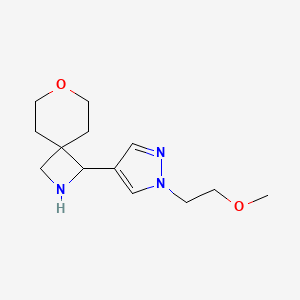 molecular formula C13H21N3O2 B2573009 3-[1-(2-Methoxyethyl)pyrazol-4-yl]-7-oxa-2-azaspiro[3.5]nonane CAS No. 2241128-45-8