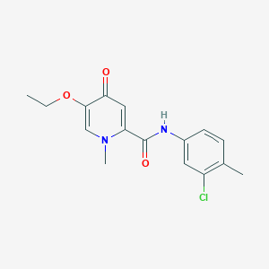 molecular formula C16H17ClN2O3 B2573028 N-(3-chloro-4-methylphenyl)-5-ethoxy-1-methyl-4-oxo-1,4-dihydropyridine-2-carboxamide CAS No. 1105250-94-9