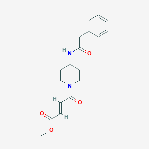 molecular formula C18H22N2O4 B2573034 Methyl (E)-4-oxo-4-[4-[(2-phenylacetyl)amino]piperidin-1-yl]but-2-enoate CAS No. 2411323-30-1