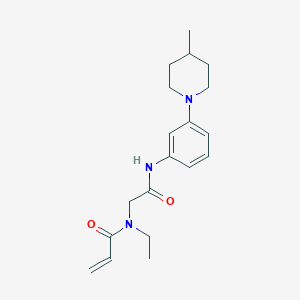 N-Ethyl-N-[2-[3-(4-methylpiperidin-1-yl)anilino]-2-oxoethyl]prop-2-enamide