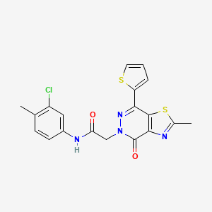 molecular formula C19H15ClN4O2S2 B2573047 N-(3-chloro-4-methylphenyl)-2-(2-methyl-4-oxo-7-(thiophen-2-yl)thiazolo[4,5-d]pyridazin-5(4H)-yl)acetamide CAS No. 941969-09-1