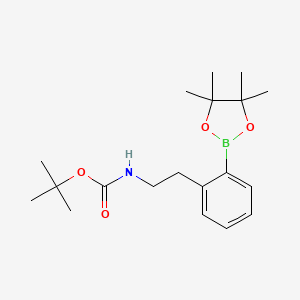 molecular formula C19H30BNO4 B2573049 叔丁基 2-(4,4,5,5-四甲基-1,3,2-二氧杂硼环-2-基)苯乙基氨基甲酸酯 CAS No. 1086600-36-3