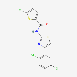 molecular formula C14H7Cl3N2OS2 B2573051 5-chloro-N-[4-(2,5-dichlorophenyl)-1,3-thiazol-2-yl]thiophene-2-carboxamide CAS No. 325988-02-1
