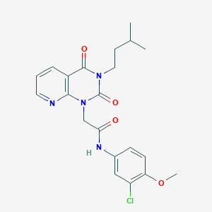 molecular formula C21H23ClN4O4 B2573068 N-(3-chloro-4-methoxyphenyl)-2-[3-(3-methylbutyl)-2,4-dioxo-1H,2H,3H,4H-pyrido[2,3-d]pyrimidin-1-yl]acetamide CAS No. 902924-87-2