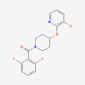 molecular formula C17H15BrF2N2O2 B2573069 (4-((3-Bromopyridin-2-yl)oxy)piperidin-1-yl)(2,6-difluorophenyl)methanone CAS No. 1448046-62-5