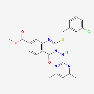 methyl 2-{[(3-chlorophenyl)methyl]sulfanyl}-3-[(4,6-dimethylpyrimidin-2-yl)amino]-4-oxo-3,4-dihydroquinazoline-7-carboxylate