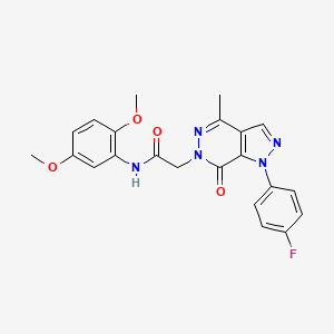 molecular formula C22H20FN5O4 B2573091 N-(2,5-dimethoxyphenyl)-2-(1-(4-fluorophenyl)-4-methyl-7-oxo-1H-pyrazolo[3,4-d]pyridazin-6(7H)-yl)acetamide CAS No. 941884-42-0