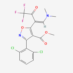 Methyl 3-(2,6-dichlorophenyl)-5-[2-(dimethylamino)-1-(2,2,2-trifluoroacetyl)vinyl]-4-isoxazolecarboxylate