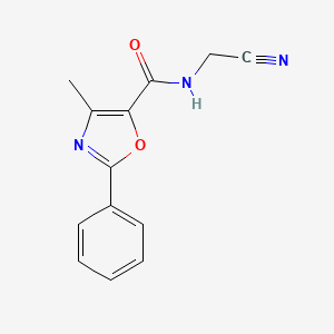 molecular formula C13H11N3O2 B2573098 N-(Cyanomethyl)-4-methyl-2-phenyl-1,3-oxazole-5-carboxamide CAS No. 2305261-41-8