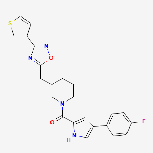 (4-(4-fluorophenyl)-1H-pyrrol-2-yl)(3-((3-(thiophen-3-yl)-1,2,4-oxadiazol-5-yl)methyl)piperidin-1-yl)methanone