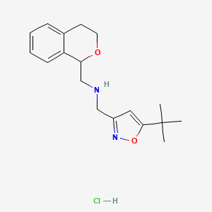 N-[(5-Tert-butyl-1,2-oxazol-3-yl)methyl]-1-(3,4-dihydro-1H-isochromen-1-yl)methanamine;hydrochloride