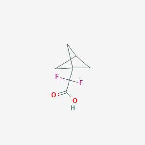 molecular formula C7H8F2O2 B2573109 2-(1-Bicyclo[1.1.1]pentanyl)-2,2-difluoroacetic acid CAS No. 2408971-36-6