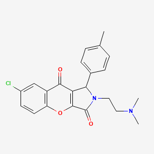 molecular formula C22H21ClN2O3 B2573110 7-Chloro-2-(2-(dimethylamino)ethyl)-1-(p-tolyl)-1,2-dihydrochromeno[2,3-c]pyrrole-3,9-dione CAS No. 631891-38-8