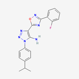 4-[3-(2-fluorophenyl)-1,2,4-oxadiazol-5-yl]-1-[4-(propan-2-yl)phenyl]-1H-1,2,3-triazol-5-amine