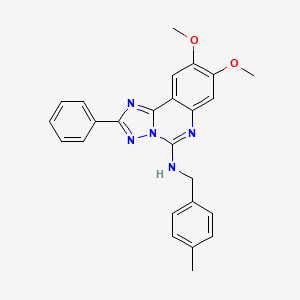 molecular formula C25H23N5O2 B2573115 8,9-dimethoxy-N-(4-methylbenzyl)-2-phenyl[1,2,4]triazolo[1,5-c]quinazolin-5-amine CAS No. 902948-20-3