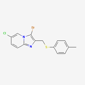 molecular formula C15H12BrClN2S B2573118 3-Bromo-6-chloro-2-((p-tolylthio)methyl)imidazo[1,2-a]pyridine CAS No. 314746-68-4