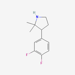 molecular formula C12H15F2N B2573121 3-(3,4-Difluorophenyl)-2,2-dimethylpyrrolidine CAS No. 1251094-81-1