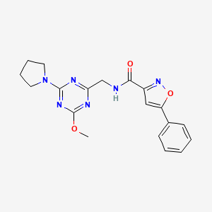 N-((4-methoxy-6-(pyrrolidin-1-yl)-1,3,5-triazin-2-yl)methyl)-5-phenylisoxazole-3-carboxamide