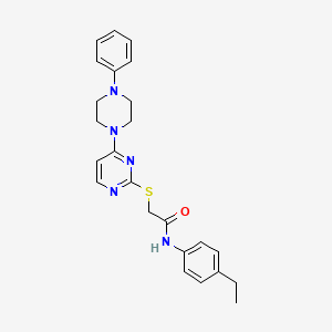 N-(4-ethylphenyl)-2-{[4-(4-phenylpiperazin-1-yl)pyrimidin-2-yl]sulfanyl}acetamide