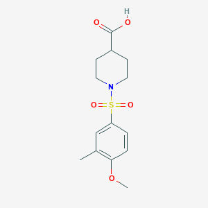molecular formula C14H19NO5S B2573130 1-[(4-Methoxy-3-methylphenyl)sulfonyl]piperidine-4-carboxylic acid CAS No. 708995-20-4
