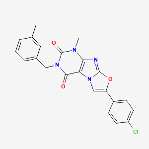 molecular formula C22H17ClN4O3 B2573133 7-(4-chlorophenyl)-1-methyl-3-(3-methylbenzyl)oxazolo[2,3-f]purine-2,4(1H,3H)-dione CAS No. 899997-98-9