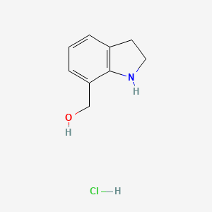 molecular formula C9H12ClNO B2573146 2,3-Dihydro-1H-indol-7-ylmethanol;hydrochloride CAS No. 2460750-54-1