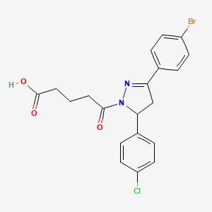 5-(3-(4-bromophenyl)-5-(4-chlorophenyl)-4,5-dihydro-1H-pyrazol-1-yl)-5-oxopentanoic acid